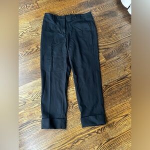 WHBM the Girlfriend black crop pants. Sz 8 trendy cuffs
